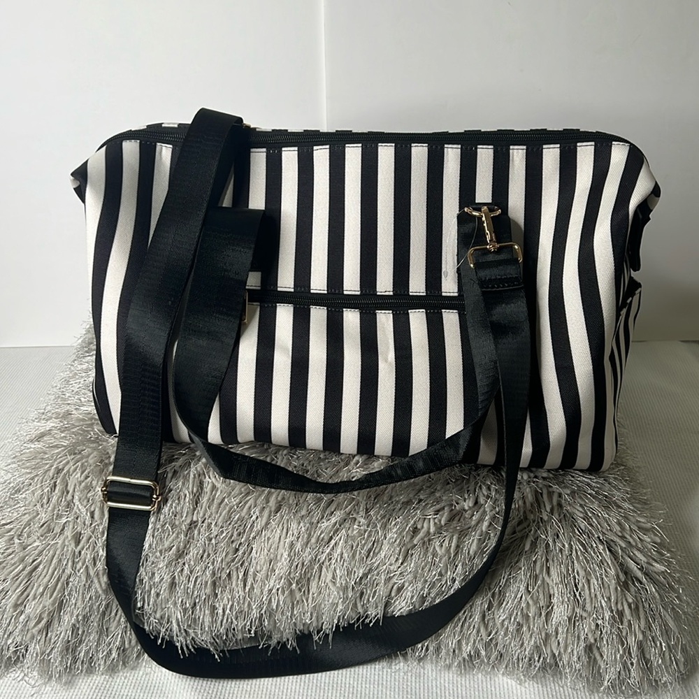 Alice + Olivia Striped Duffle Bag NWOT